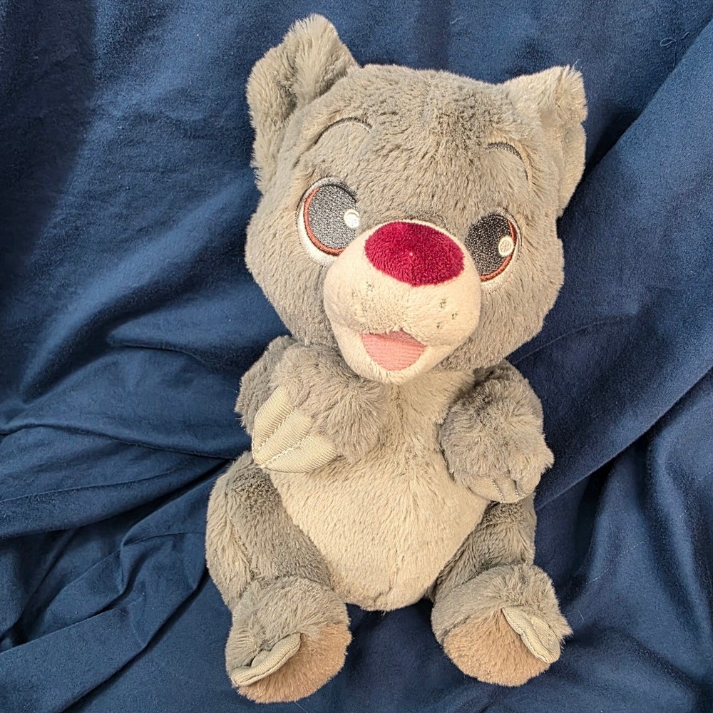 Disney Baloo The Bear Plus 10" Swaddle Baby Grey Jungle Book Cub Red Nose